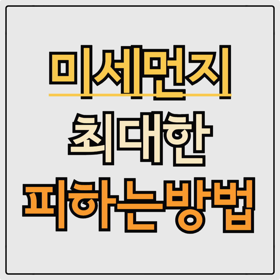 미세먼지 최대한 피하는 방법