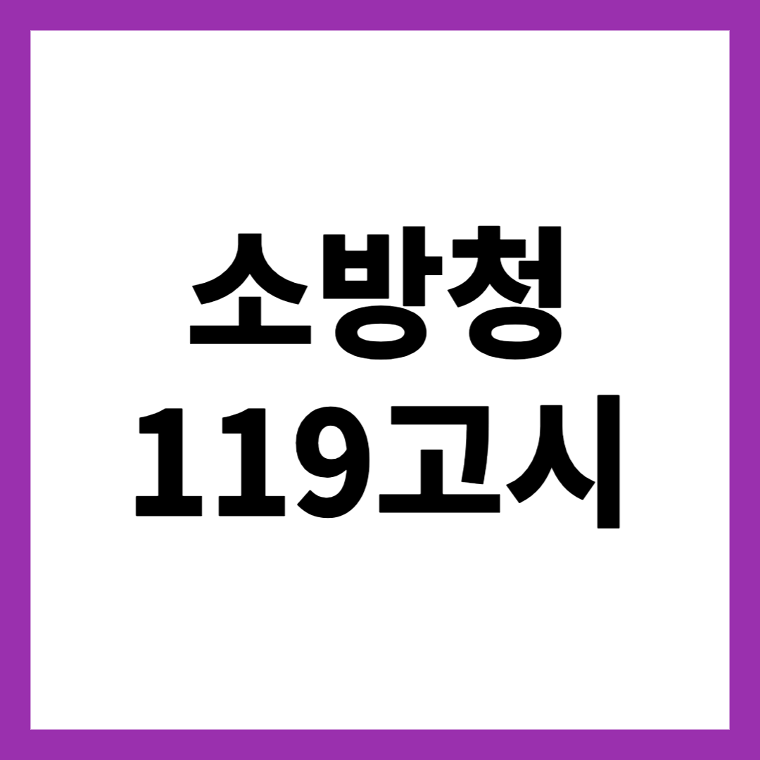 소방청 119고시