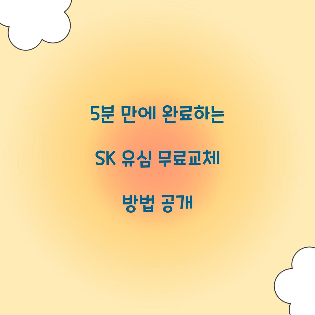 5분 만에 완료하는 SK 유심 무료교체