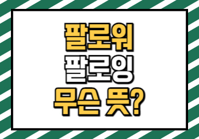 팔로워 팔로우 뜻과 차이점