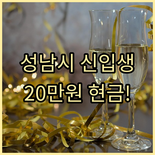 성남시 거주 초등학교 신입생 20만원..