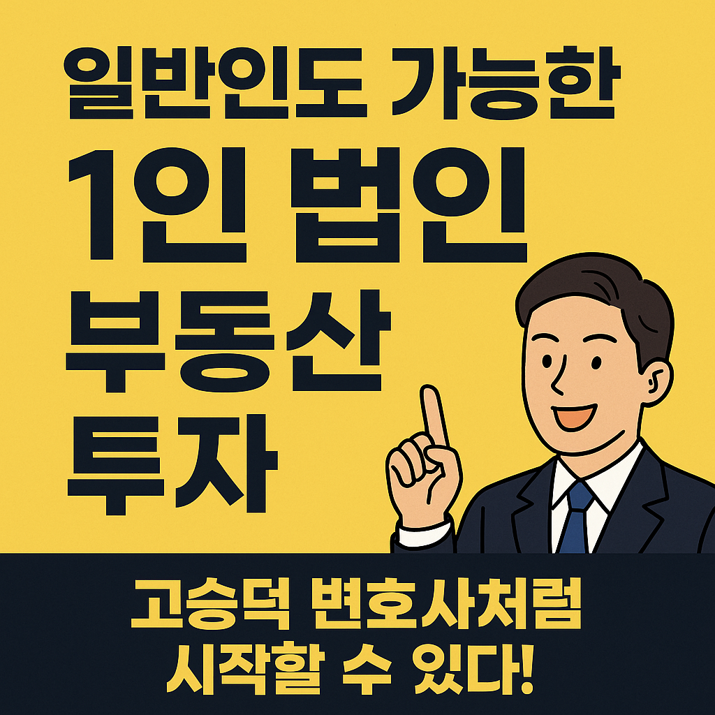 일반인도 1인 법인설립해 부동산 투자를 할 수 있다는 이미지