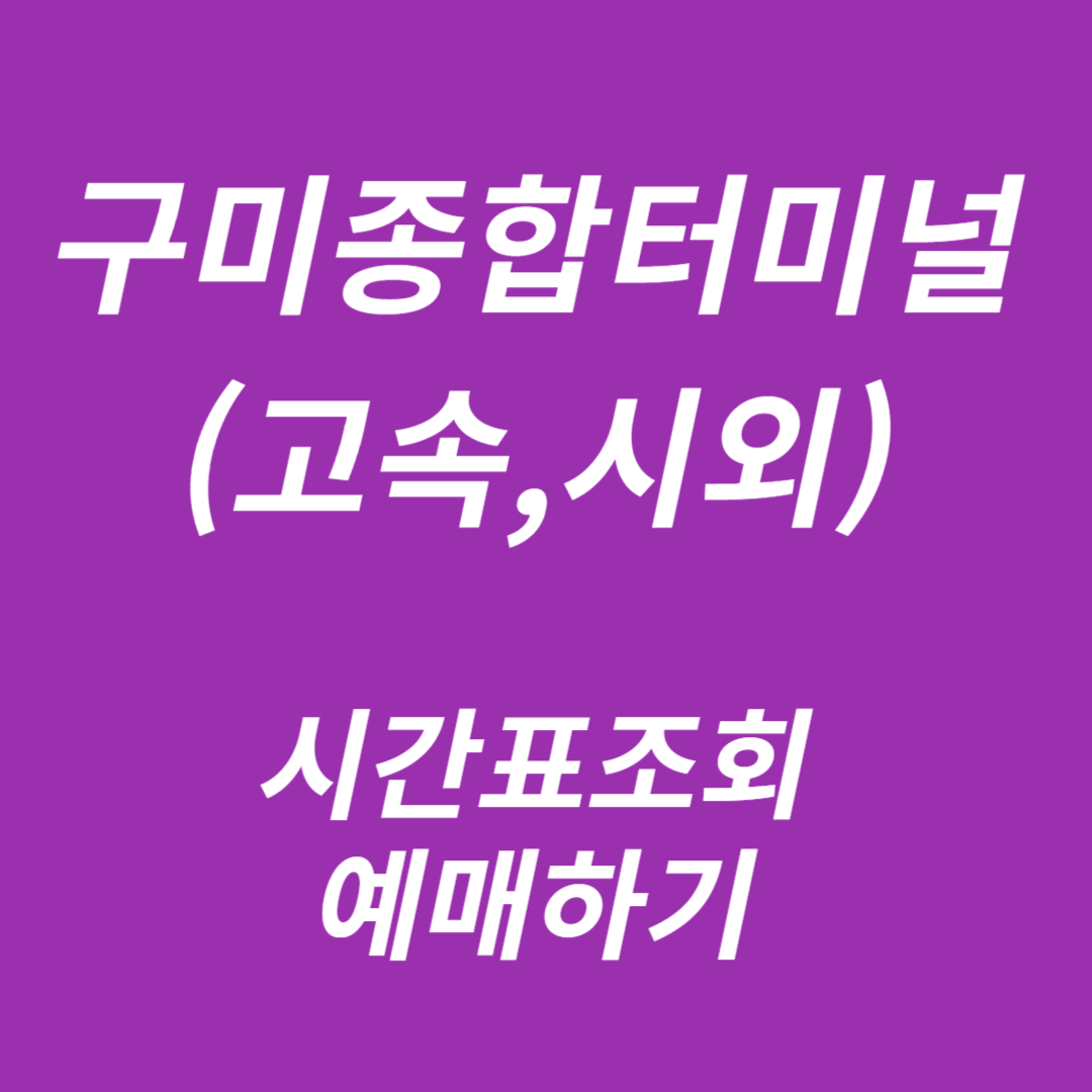 구미종합터미널 시간표조회, 예매