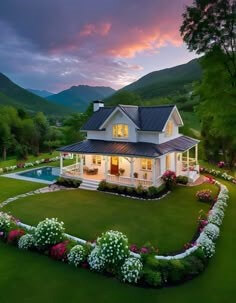 마당이있고-뒷산에-노을이지는-전원주택