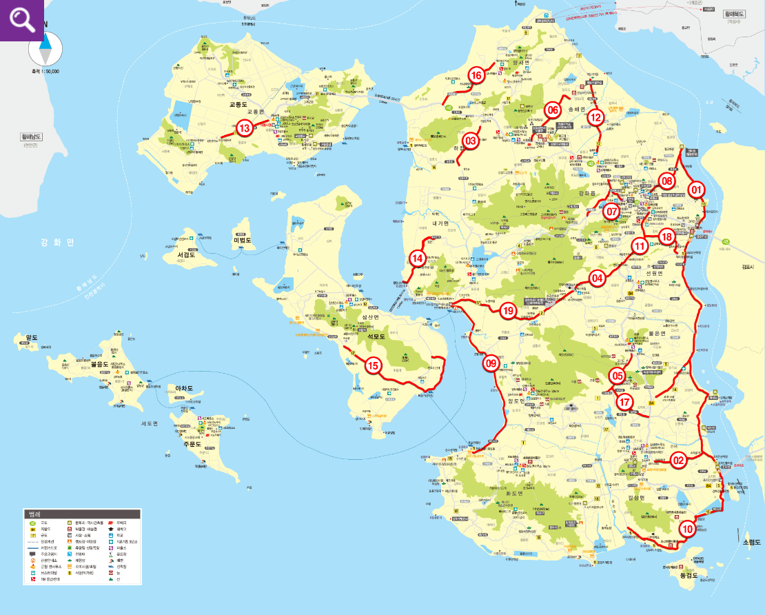 강화 자전거 한 바퀴 지도