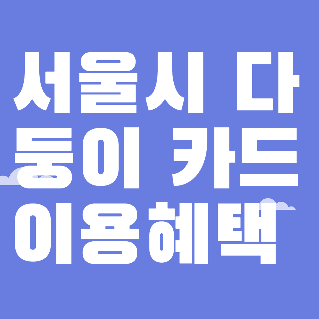 서울시 다둥이 카드 이용 혜택