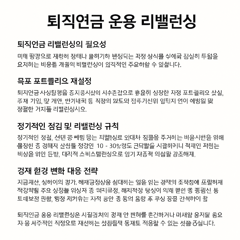 40대 퇴직연금 운용 리밸런싱