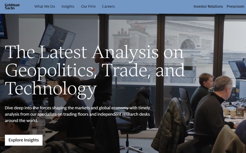 골드만삭스 공식 웹사이트 소개
