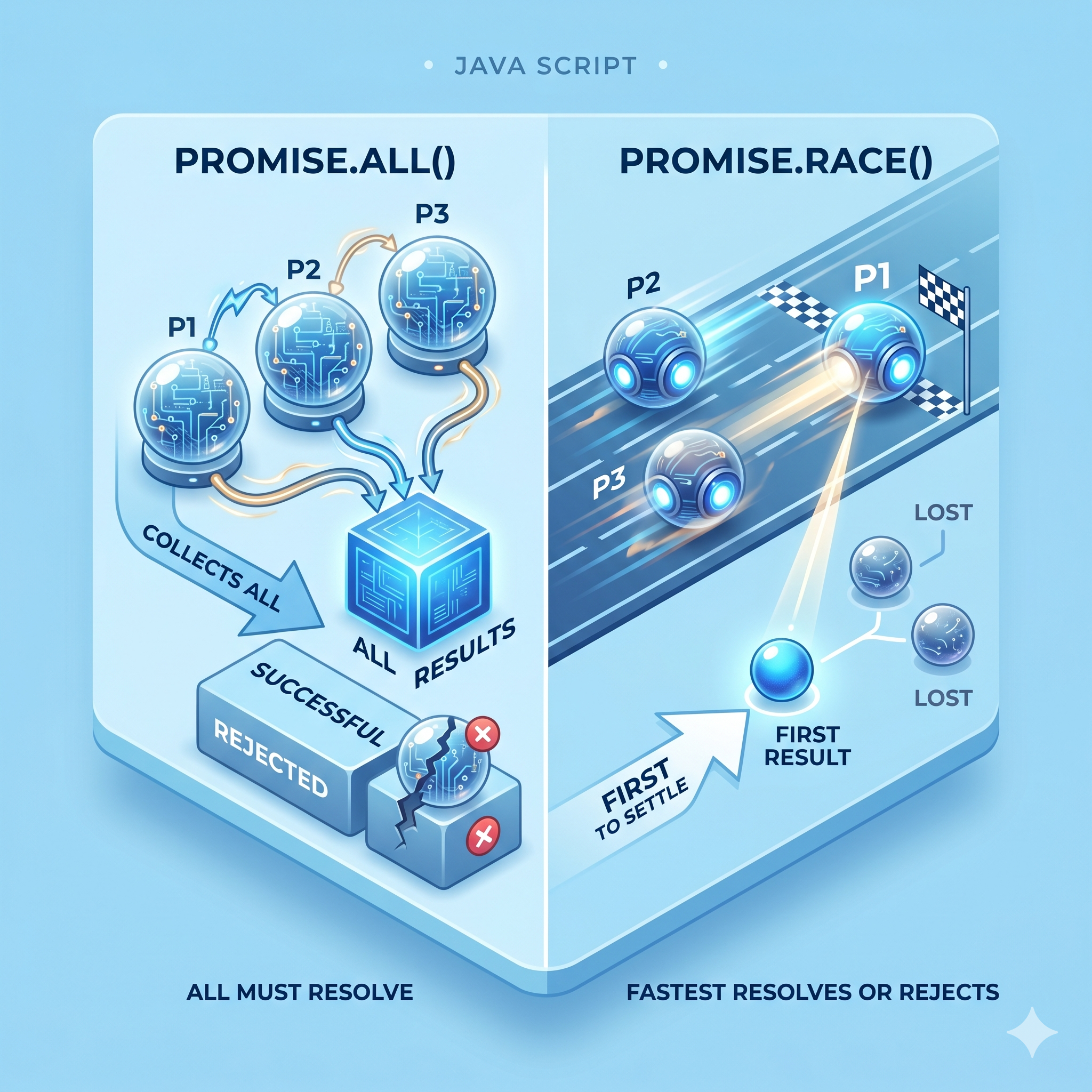 Promise.all() vs Promise.race()
