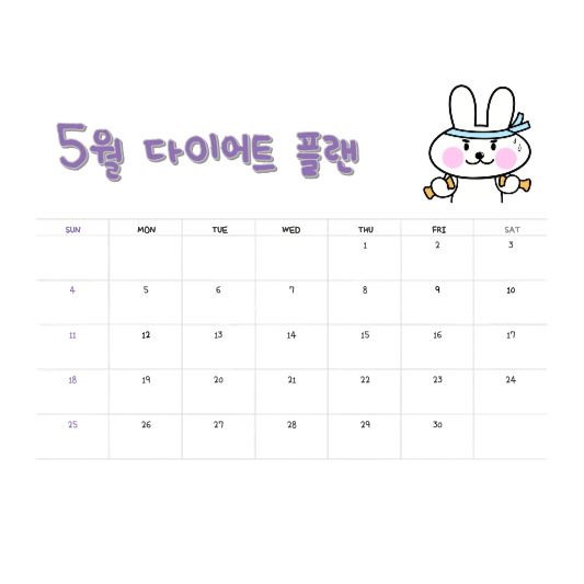 5월 다이어트 체크리스트 달력