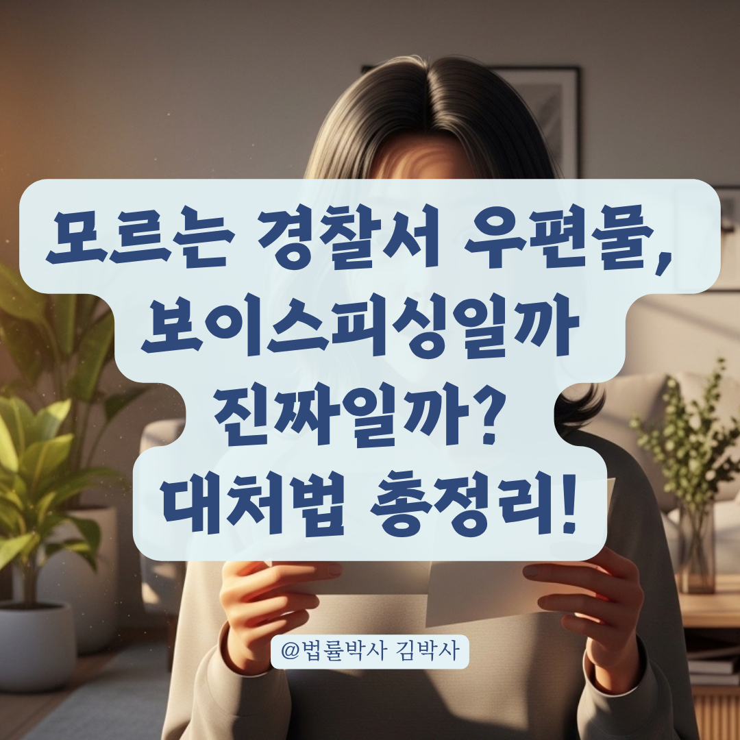 가본 적 없는 지역 경찰서에서 우편물이 왔다면? 다양한 가능성과 대처법!