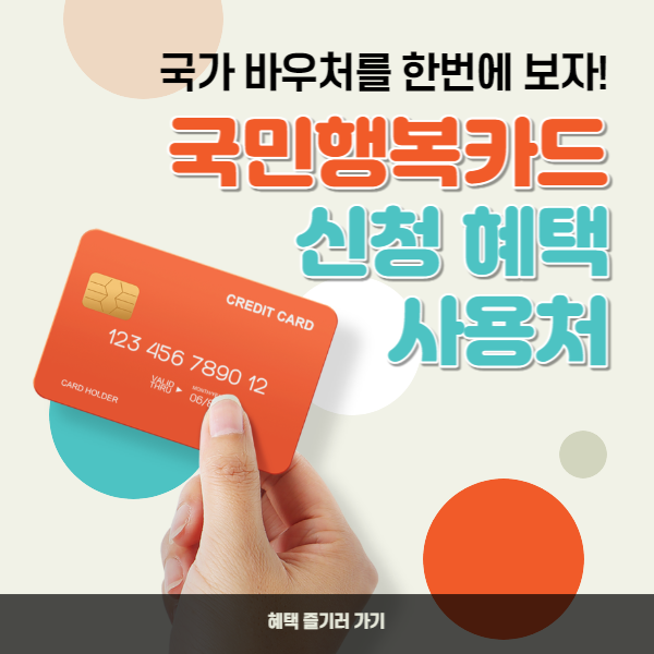 국민행복카드 신청, 혜택, 사용처