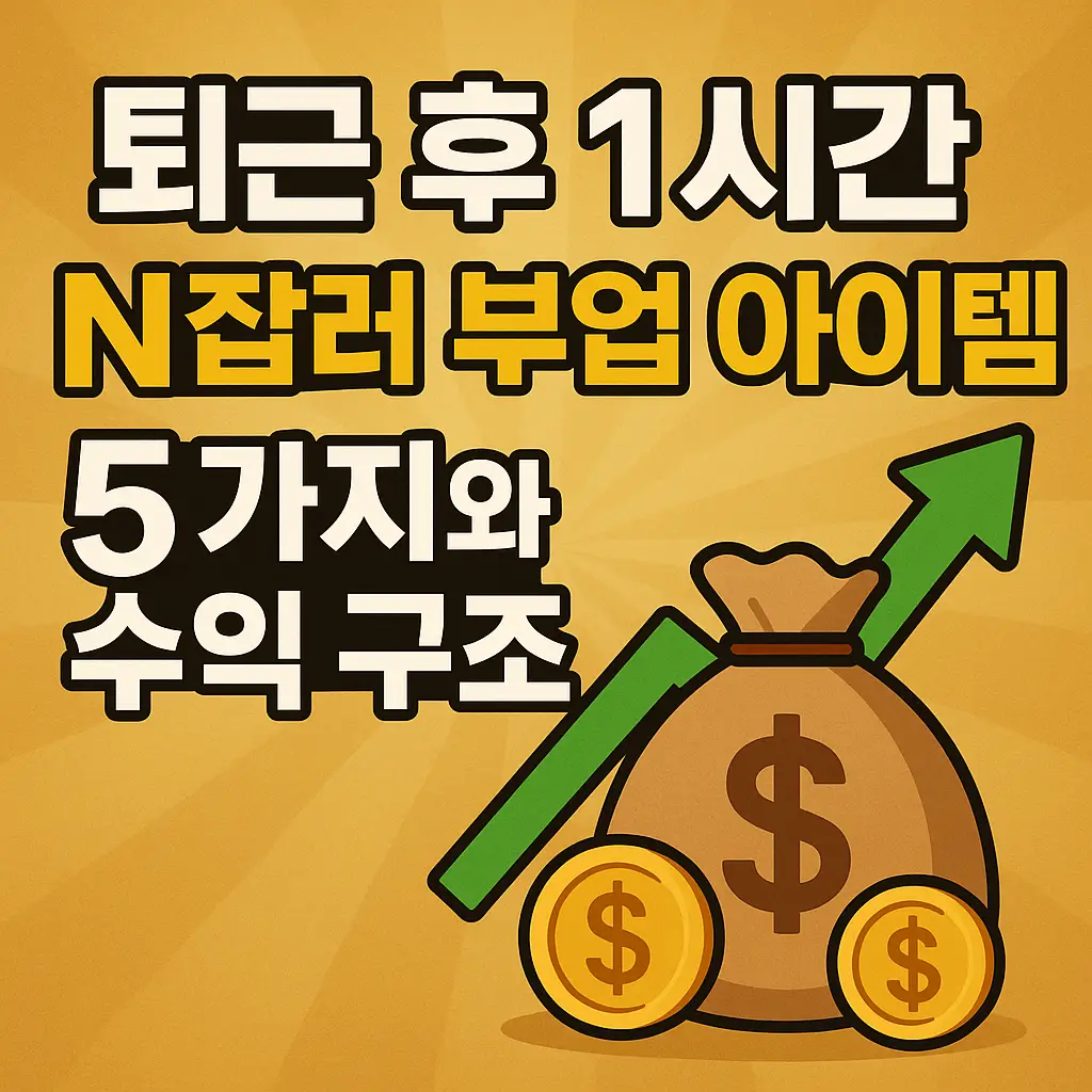 퇴근 후 1시간, 월 200만 원 벌기 &ndash; N잡러 부업 아이템 TOP5와 수익 구조
