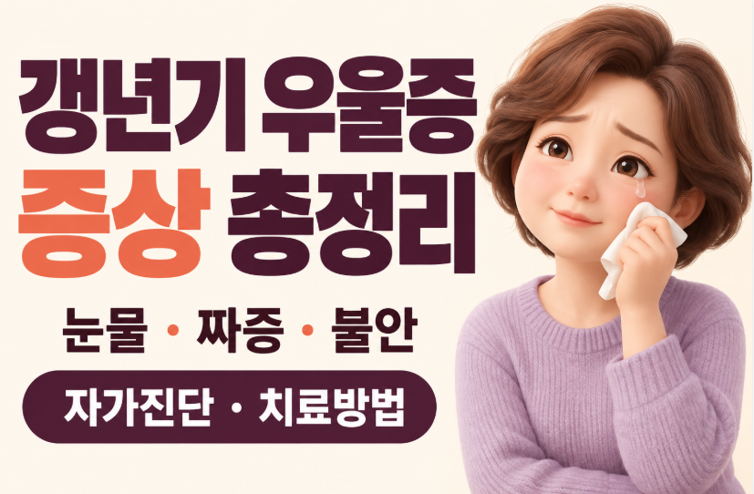 갱년기 우울증 증상 총정리｜이유 없이 눈물&middot;짜증&middot;불안&middot;자가진단&middot;치료방법