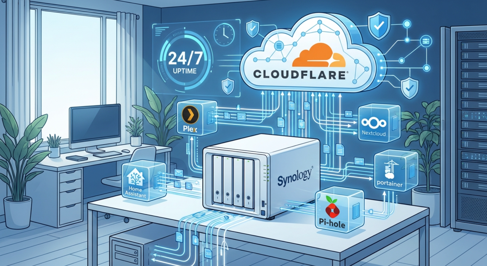 Synology NAS와 Cloudflare Tunnel로 24시간 가동되는 안정적인 홈 서버를 구축할 수 있습니다
