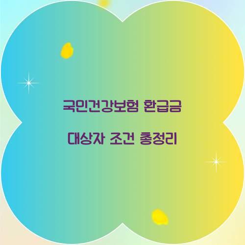 국민건강보험 환급금 대상자 조건