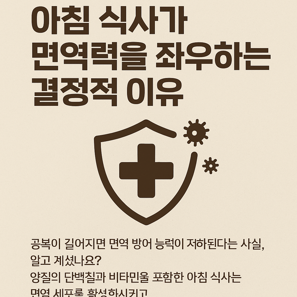 아침 식사가 면역력을 좌우