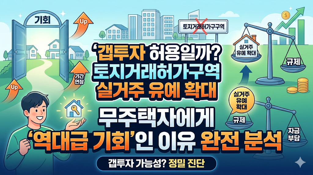 갭투자 허용일까? 토지거래허가구역 실거주 유예 확대가 무주택자에게 '역대급 기회'인 이유 분석