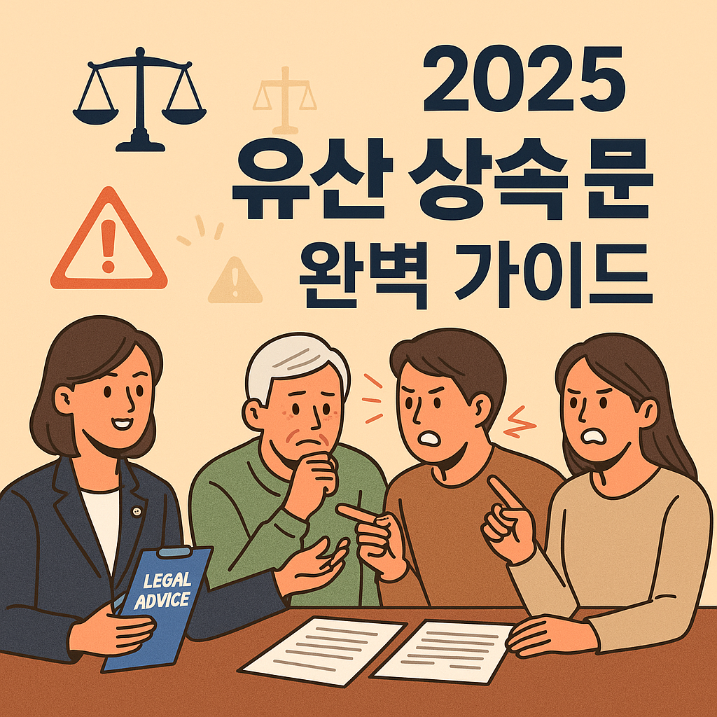 2025년 유산 상속 분쟁 완벽 가이드! 상속 개념부터 분쟁 원인, 법적 절차, 실제 사례, 분쟁 예방책, 변호사 조언까지 한눈에 정리했습니다