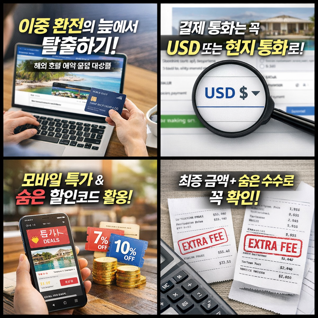 호텔 예약 사이트(아고다 등) 이중 환전 방지 및 최저가 결제 비결 총정리