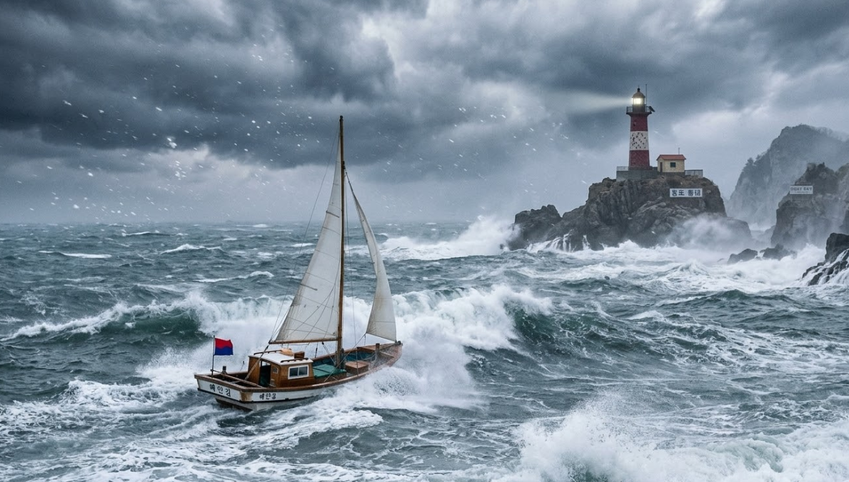 위기 속에서 찾는 비즈니스 전략과 흔들리지 않는 경영 의지를 상징하는 이미지