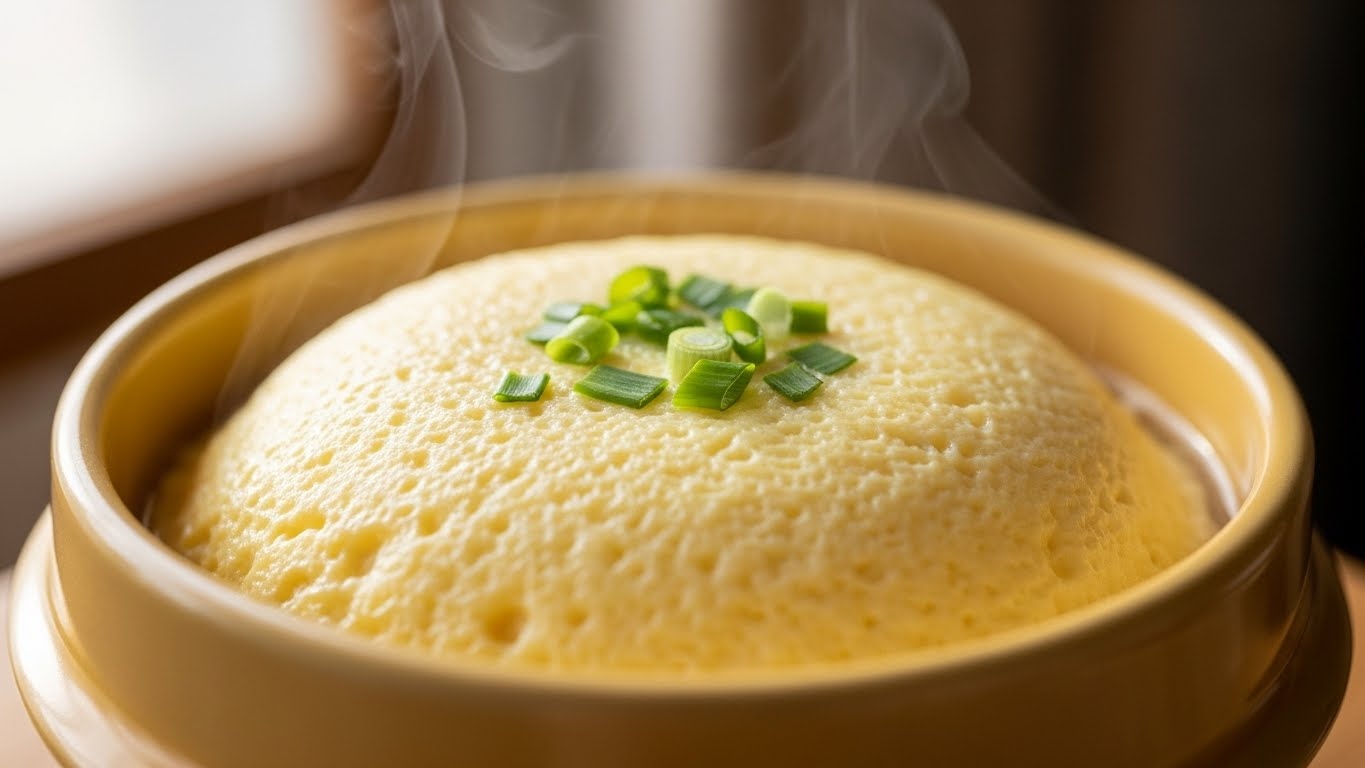 부드럽고 폭신한 계란찜 완성 모습