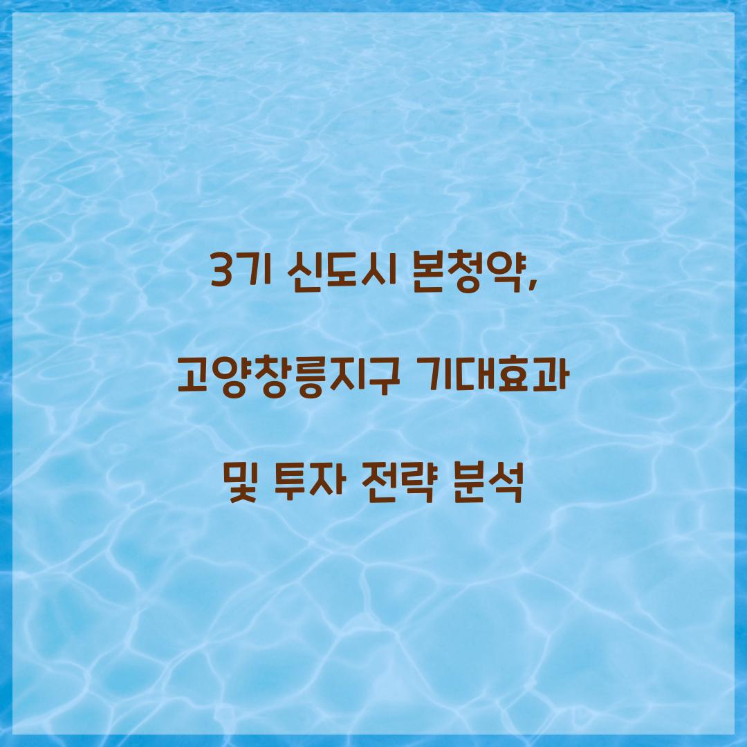 3기 신도시 본청약