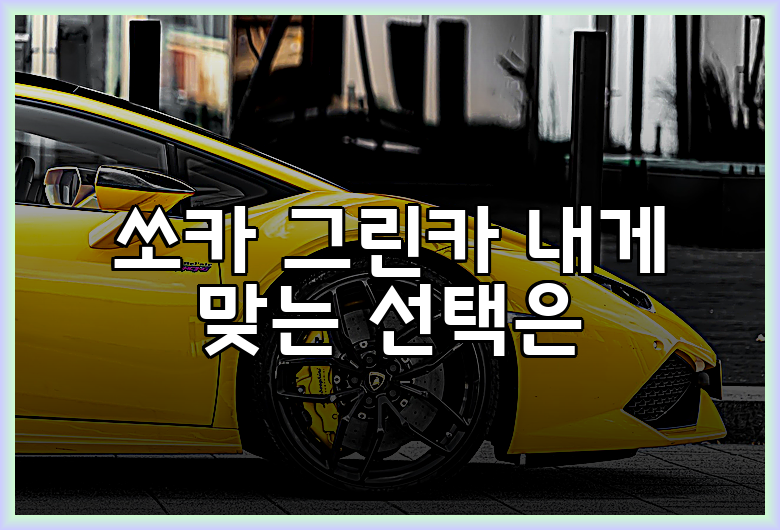 쏘카 그린카 내게 맞는 선택은