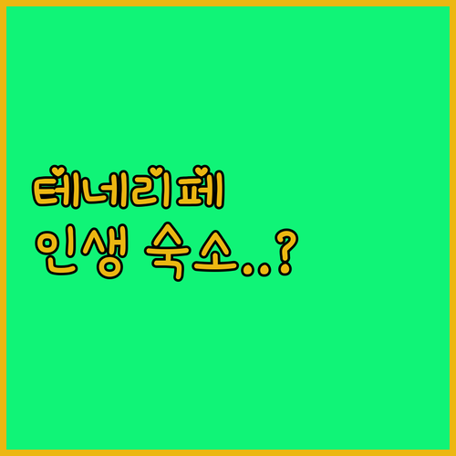 스페인 테네리페 여행 인기 숙소 5곳..