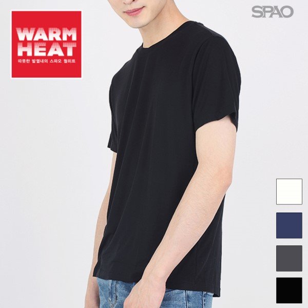 스파오 SPAO 남성 반팔 크루넥 웜히트 SPXV849U05
