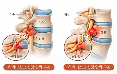 신경 압박 받는 사진
