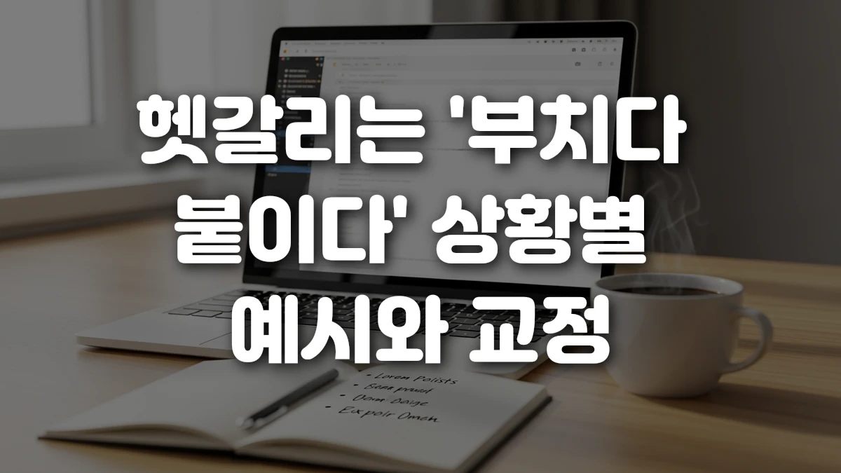 헷갈리는 부치다 붙이다 상황별 예시와 교정