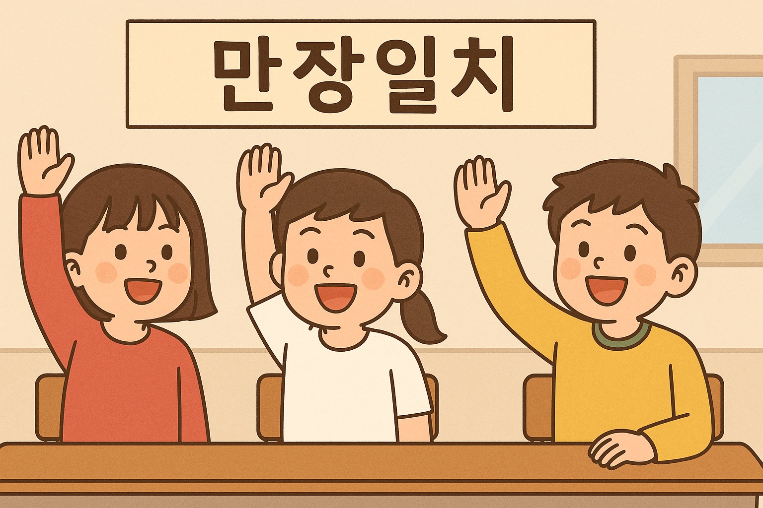 만장일치 사자성어 이미지