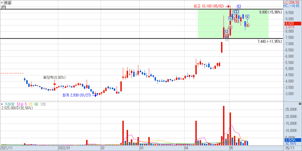 매매 일지 일봉 차트