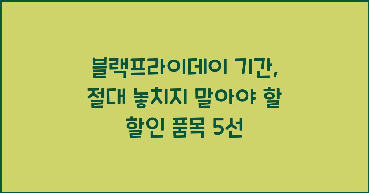블랙프라이데이 기간