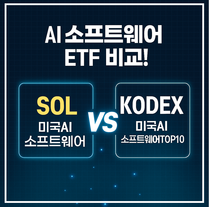 AI 소프트웨어 ETF 비교! (SOL 미국AI소프트웨어, KODEX 미국AI소프트웨어TOP10) 이미지