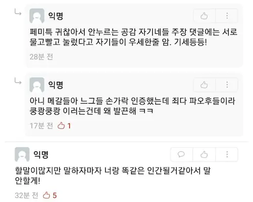에타 페미 외모 토론