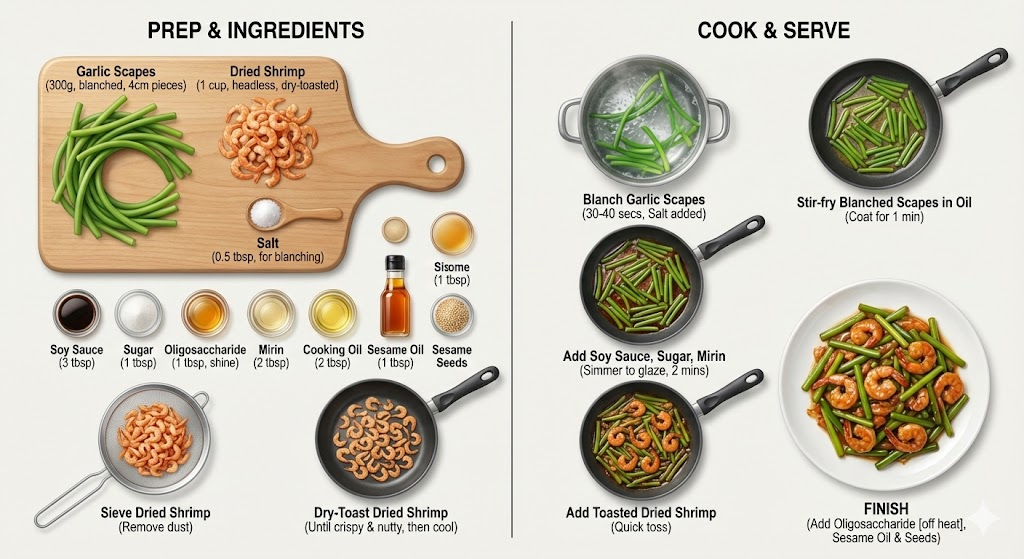 마늘종건새우 반찬만들기
