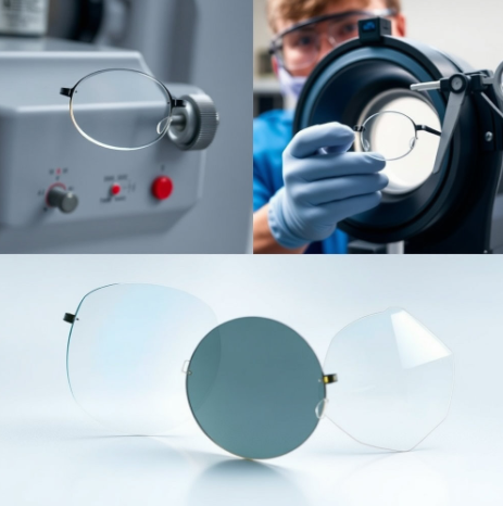 안경 렌즈 압축하는 과정 사진