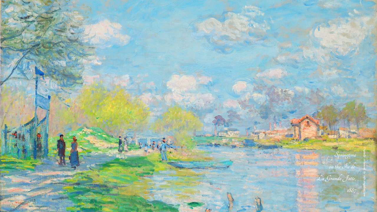 13 그랑자트섬의 봄 C - Springtime on the Ile de La Grande Jatte 모네그림