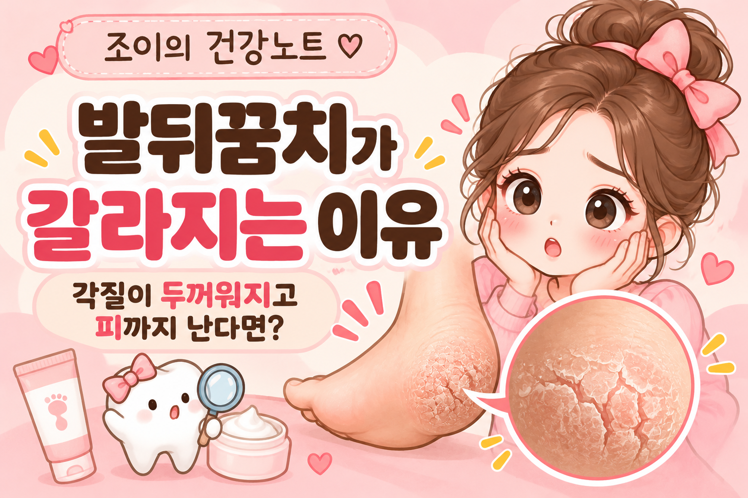 발뒤꿈치가 갈라지는 이유와 두꺼워진 각질, 피부 건조 증상