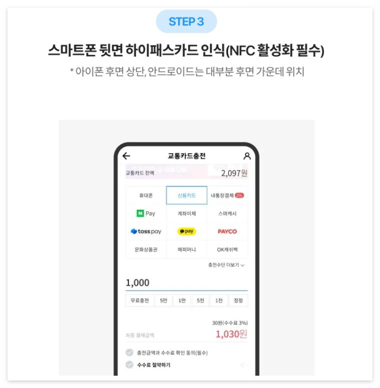 하이플러스카드 모바일 충전방법