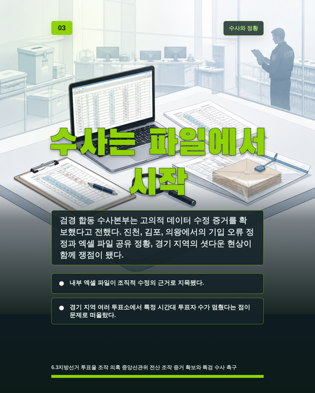 수사는 파일에서 시작