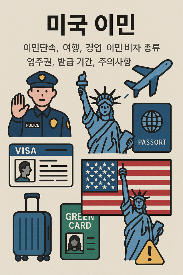 미국 이민단속, 여행, 취업, 이민 비자 종류, 영주권, 발급 기간, 주의사항