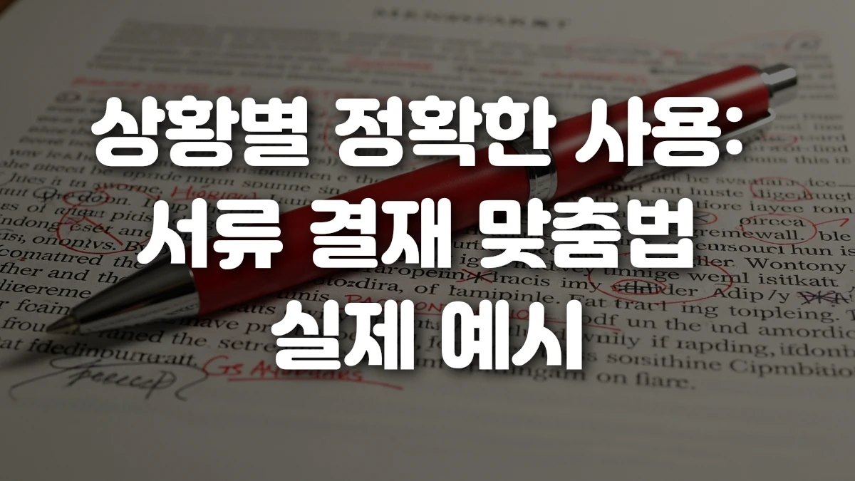 상황별 정확한 사용 서류 결재 맞춤법 실제 예시