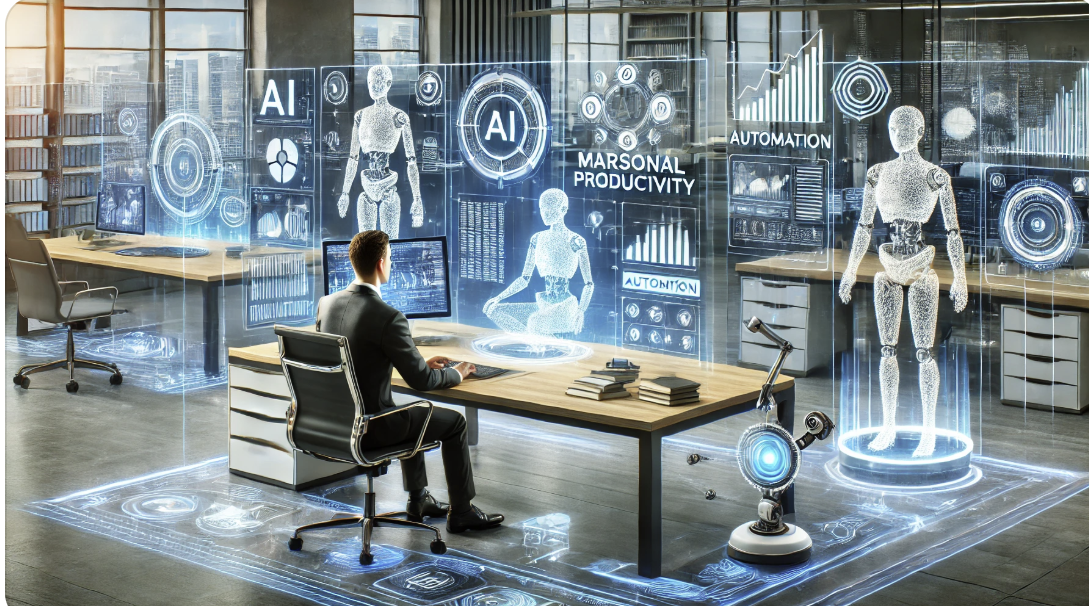 AI와 자동화, 개인 생산성을 극대화하는 것을 형상화한 사진