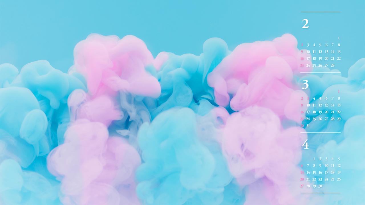 07 파스텔 블루 핑크 B - 2025년3월 노트북배경화면