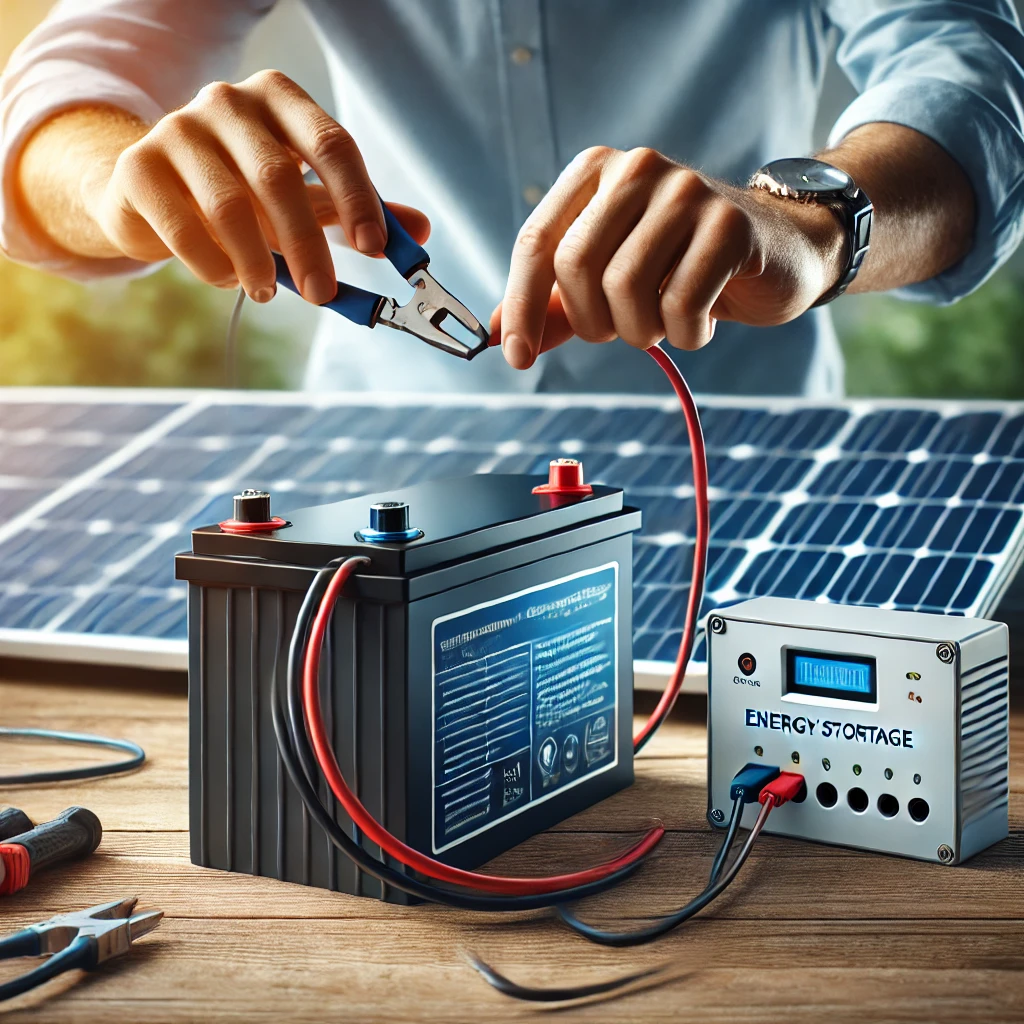 미니 태양광 배터리 추가 – 기존 시스템에 새로운 배터리 연결하는 모습
