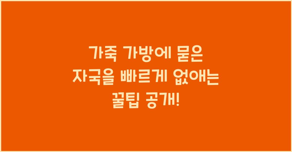 가죽 가방에 묻은 자국을 빠르게 없애는 꿀팁