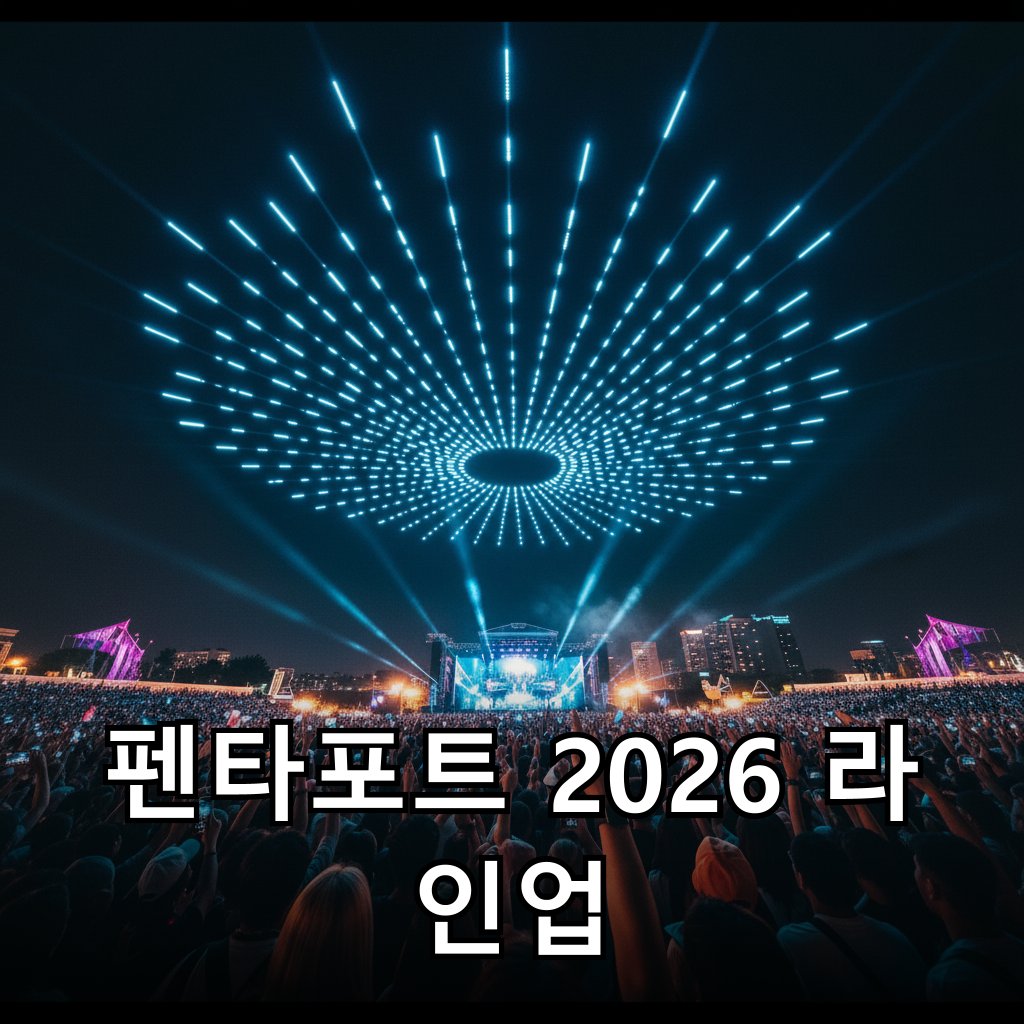 밤하늘을 수놓는 화려한 무대 조명